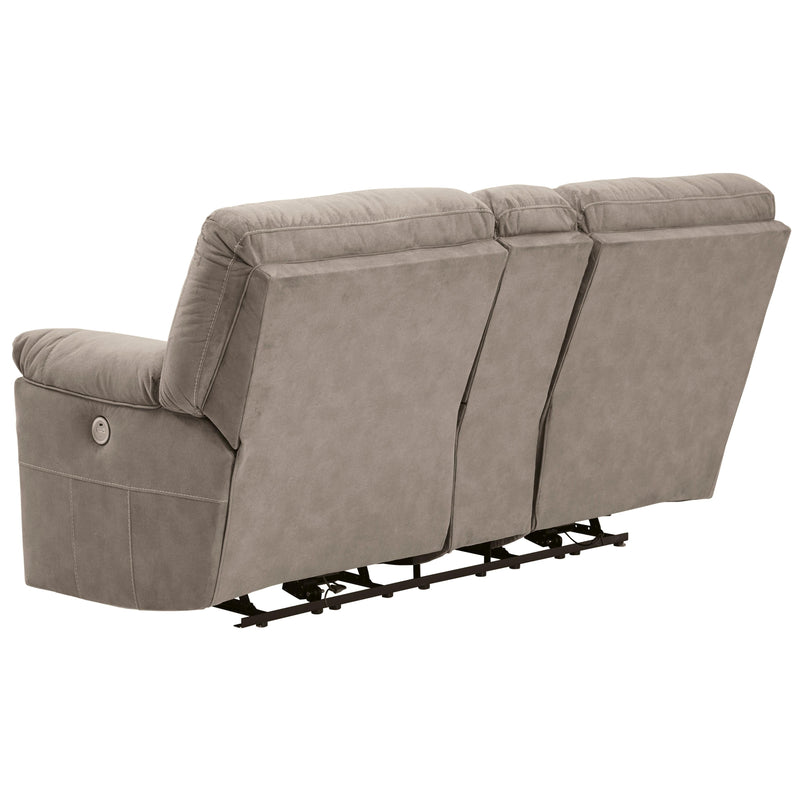 Benchcraft Cavalcade Power Reclining Leather Look Loveseat with Console 7760196 IMAGE 5