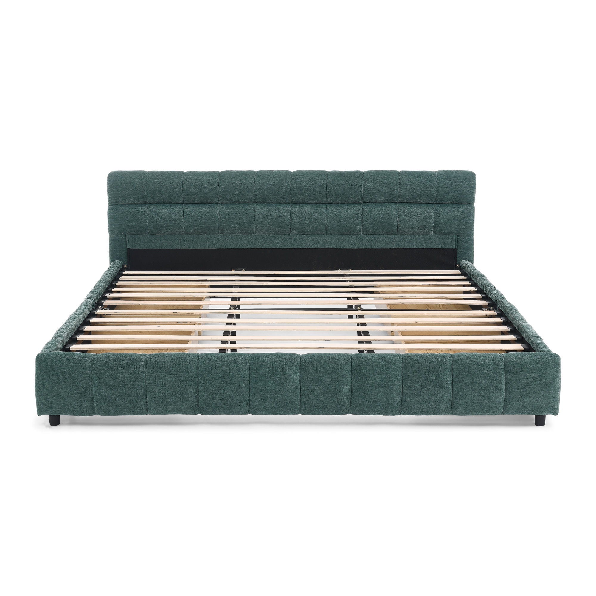 Modern Platform Bed Frame With Thick Fabric