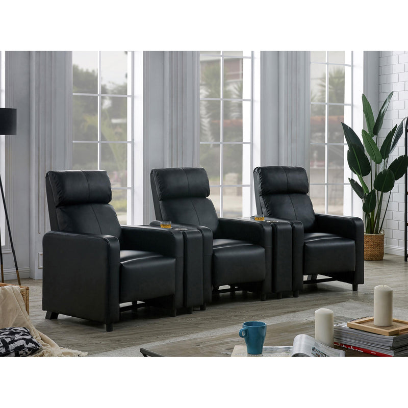 Diamond Modern Furniture COA Toohey Leather Look Reclining Home Theater Seating with Wall Hugger 600181-S3A IMAGE 13