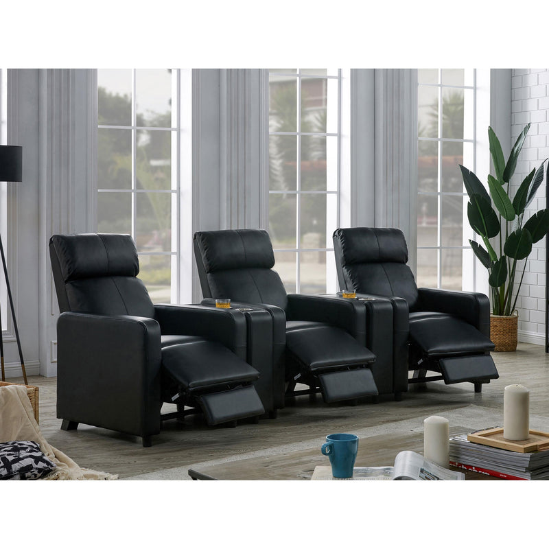 Diamond Modern Furniture COA Toohey Leather Look Reclining Home Theater Seating with Wall Hugger 600181-S3A IMAGE 14