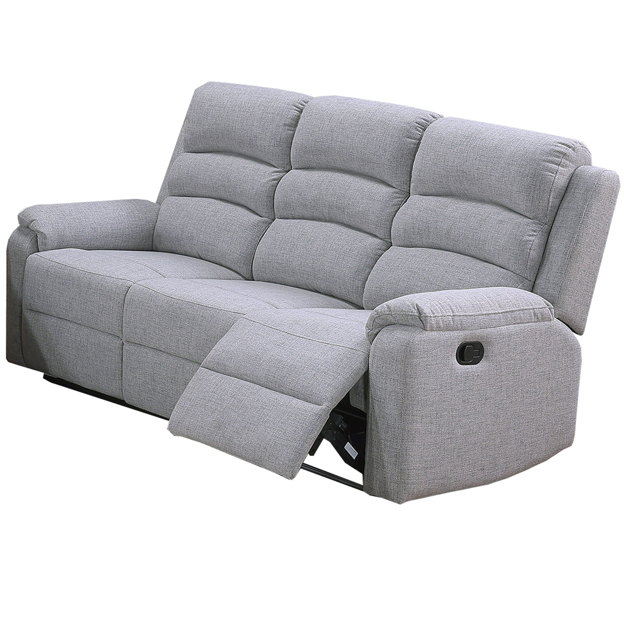 Motion Sofa 1 Piece Horizontal Tufting Cushion Backrest Upholstered Sofa - Beige