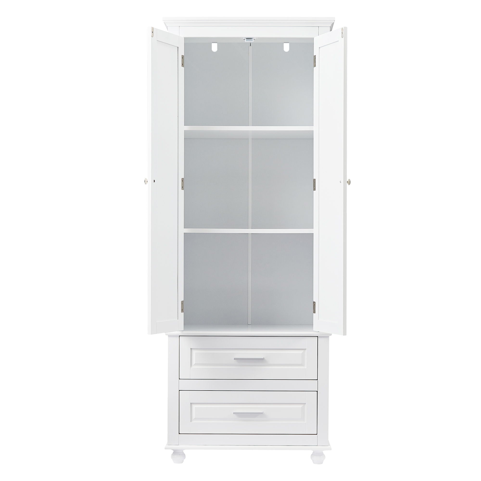 Tall Storage Cabinet With 2 Drawers For Bathroom