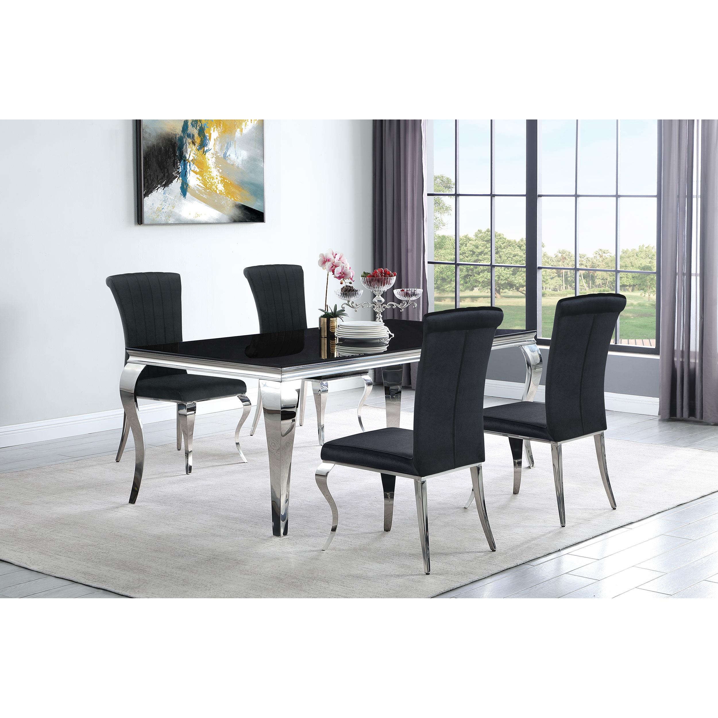 Diamond Modern Furniture COA Dining Table with Glass Top 115071 IMAGE 5