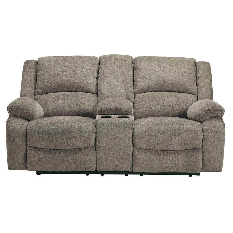 Signature Design by Ashley Draycoll Reclining Fabric Loveseat with Console 7650594 IMAGE 3