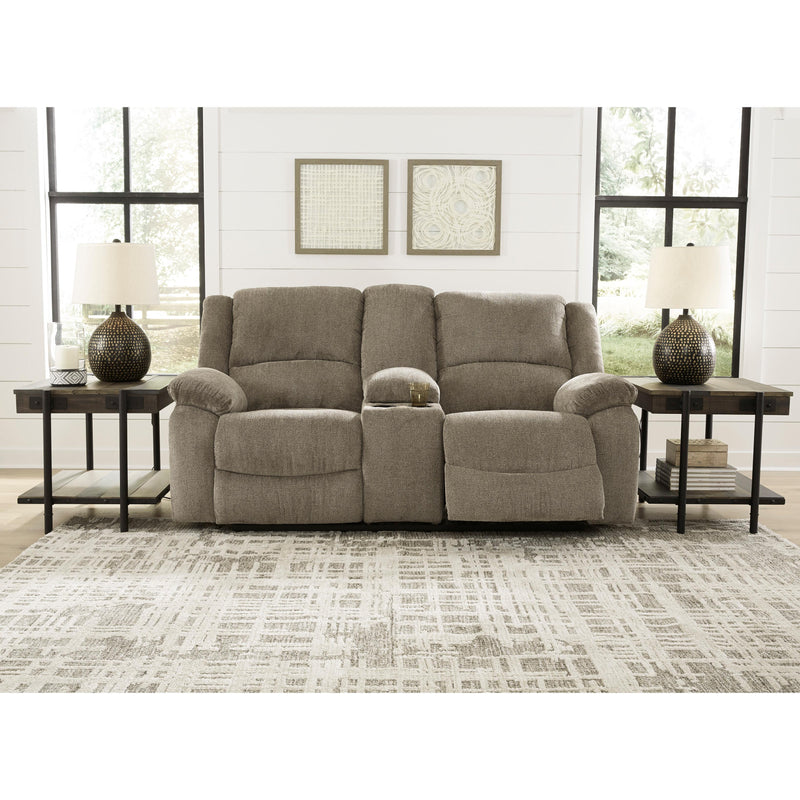 Signature Design by Ashley Draycoll Reclining Fabric Loveseat with Console 7650594 IMAGE 6