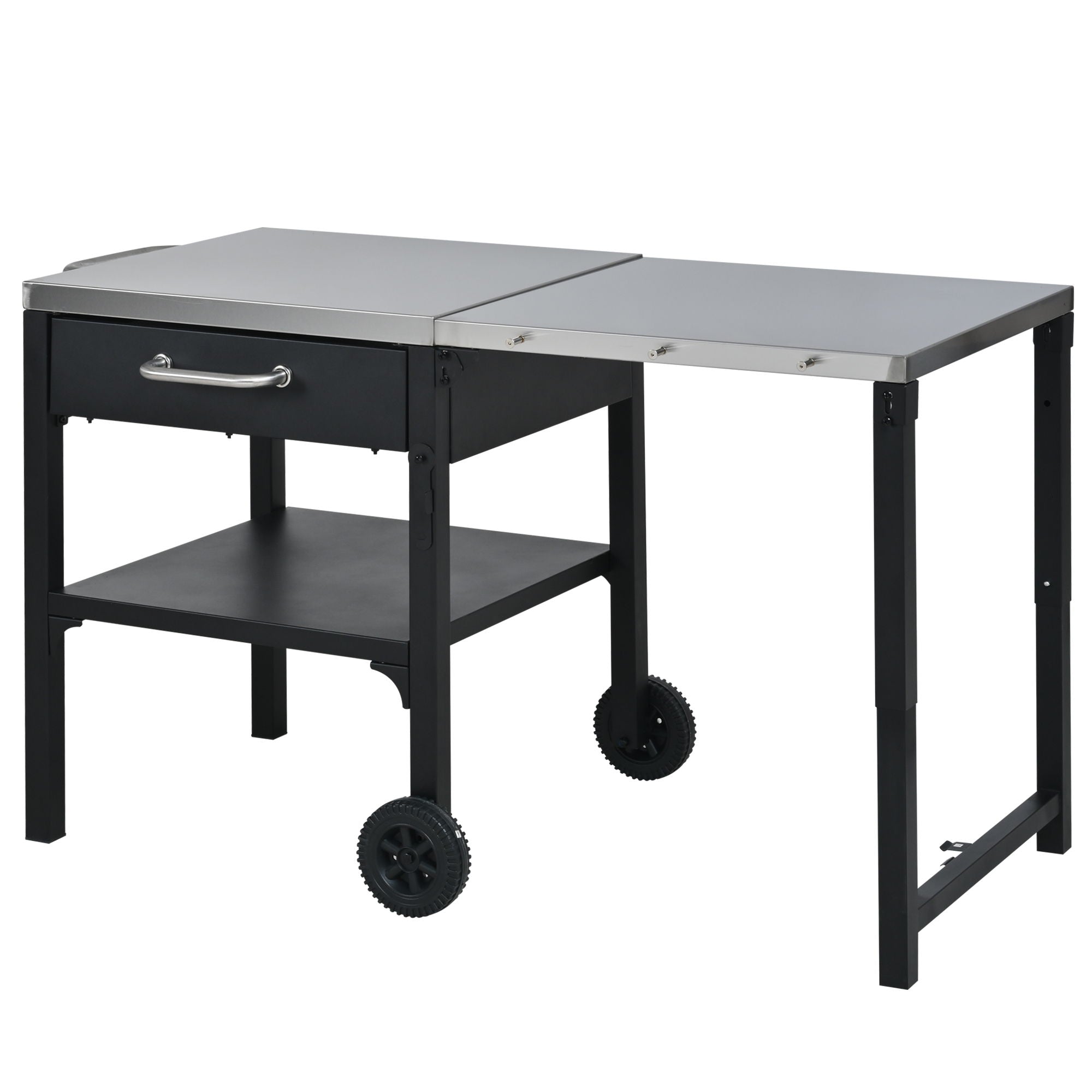 Foldable Outdoor Kitchen Cart With Storage For Patio