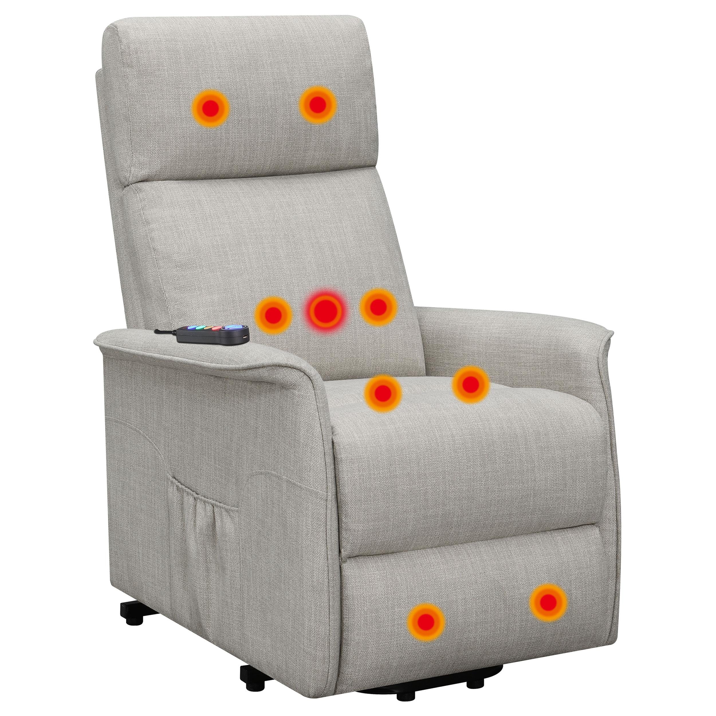 Coaster Furniture Fabric Lift Chair with Heat and Massage 609407P IMAGE 3