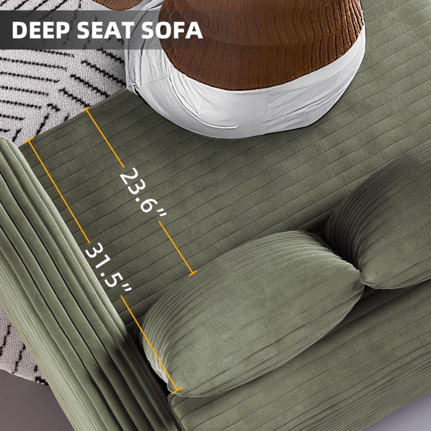 Modern Comfy Upholstered Sofa Cloud Couch & Deep Seat Couches
