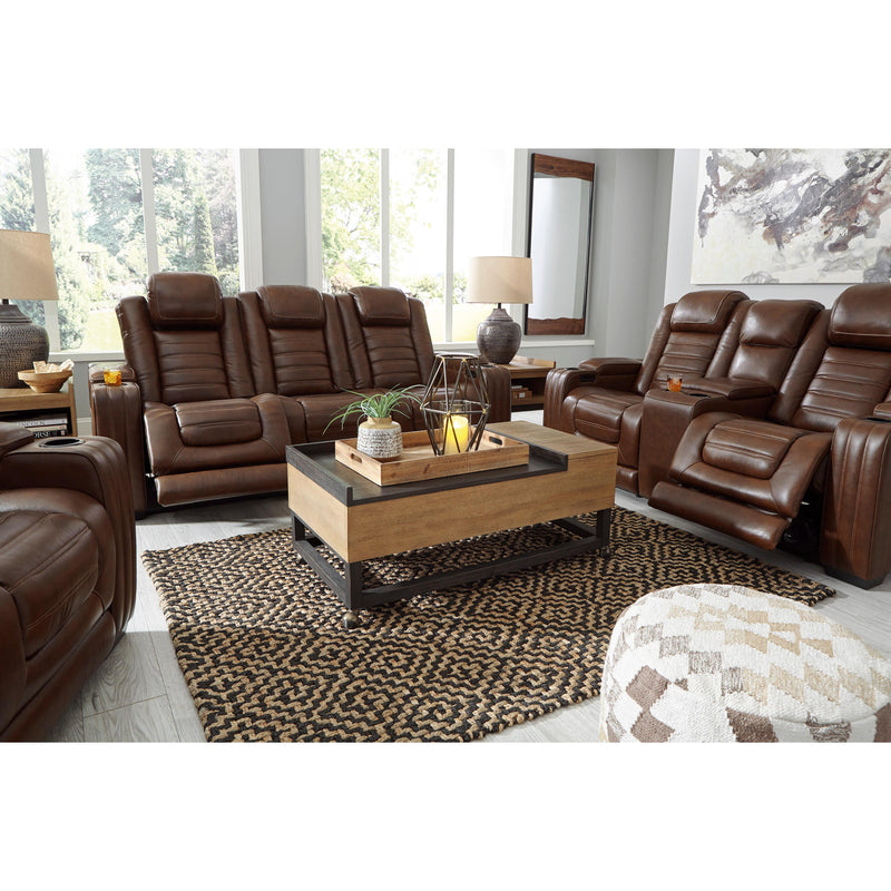 Signature Design by Ashley Backtrack Power Reclining Leather Match Sofa U2800415 IMAGE 12