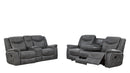 Conrad  Upholstered Padded Arm Motion Sofa Set Grey