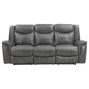 Conrad  Upholstered Padded Arm Motion Sofa Set Grey