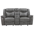Conrad  Upholstered Padded Arm Motion Sofa Set Grey