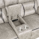Greer Upholstered Motion Reclining Loveseat Brown