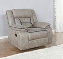 Greer Upholstered Swivel Glider Recliner Chair Brown