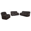 Greer  Upholstered Reclining Sofa Set Brown