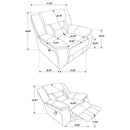 Greer Upholstered Swivel Glider Recliner Chair Brown