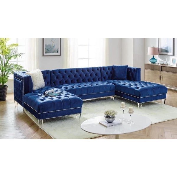 Happy Homes Fabric 3 pc Sectional Prada-Blue IMAGE 1