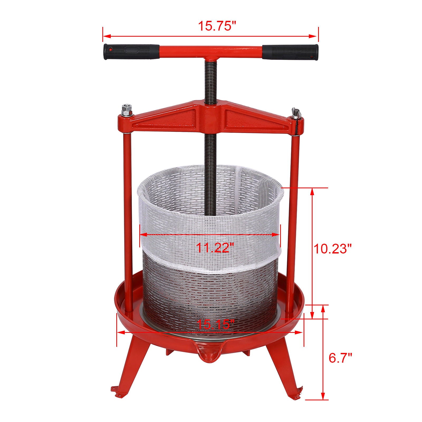 Manual Fruit Wine Press And Crusher For Kitchen, 100% Natural Juice Maker - Green