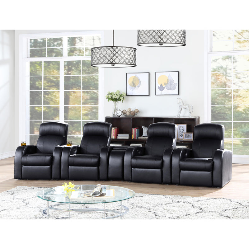 Diamond Modern Furniture COA Cyrus Leather match Reclining Home Theater Seating (with Wall Recline) 600001-S4B IMAGE 12