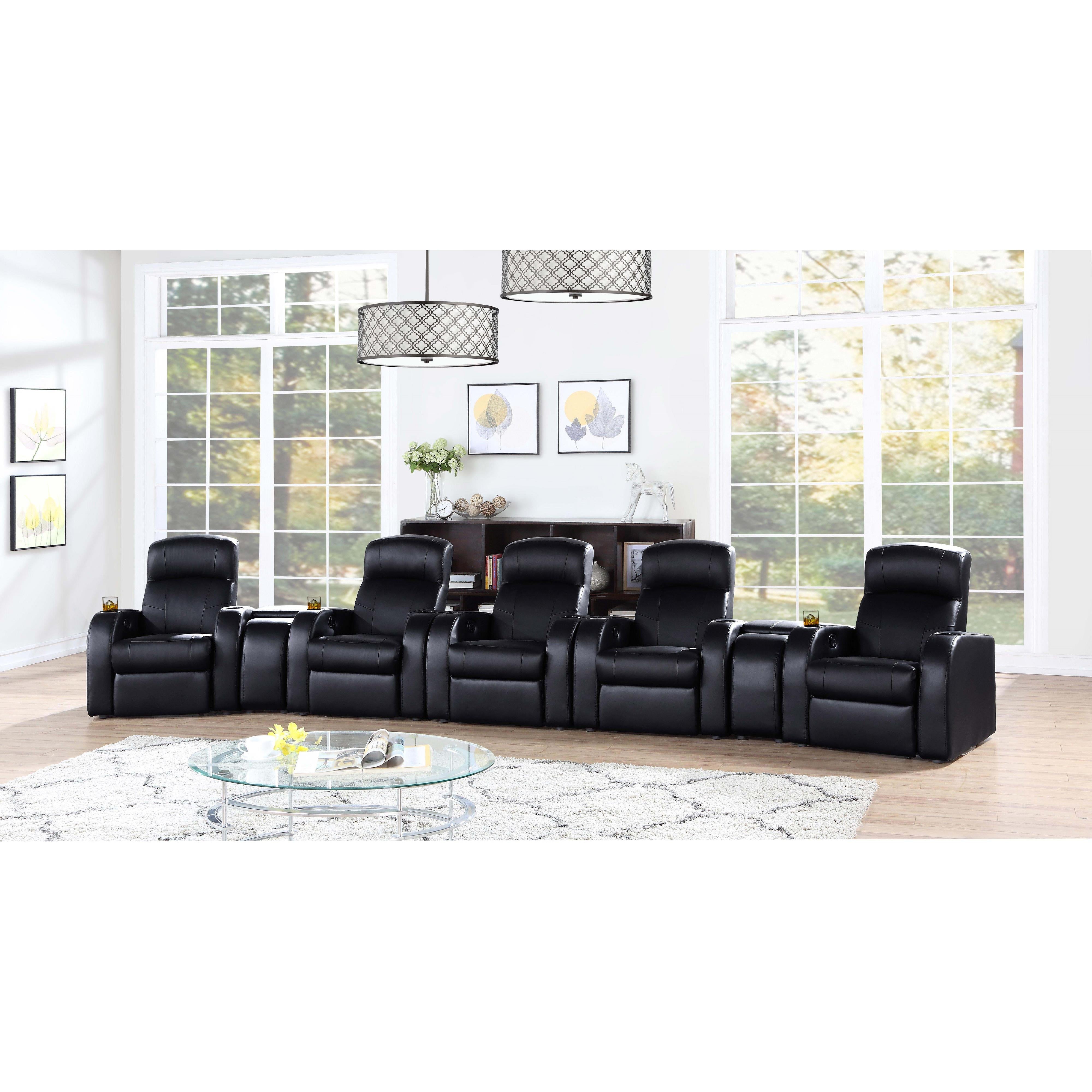 Diamond Modern Furniture COA Cyrus Leather match Reclining Home Theater Seating (with Wall Recline) 600001-S5B IMAGE 12
