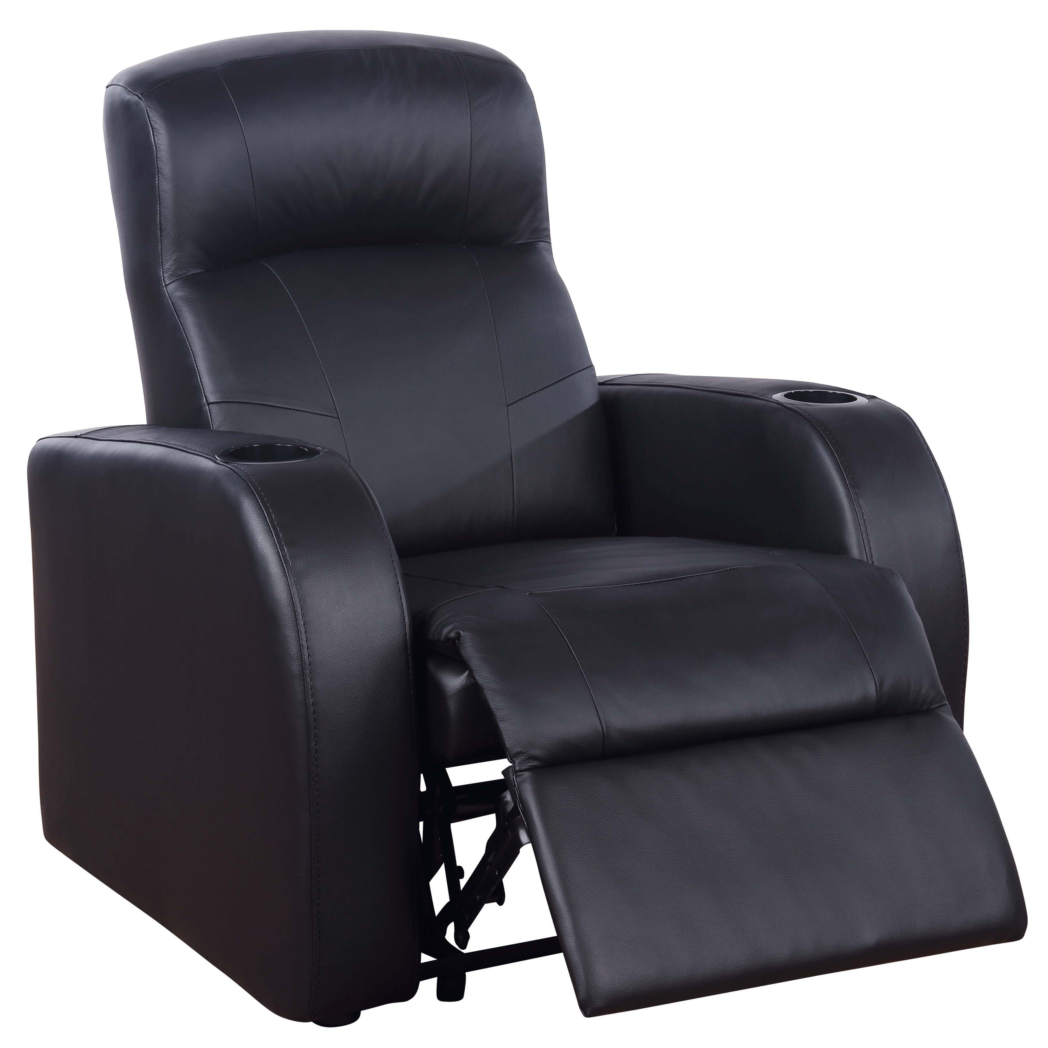Coaster Furniture Cyrus Leather match Reclining Home Theater Seating (with Wall Recline) 600001-S5B IMAGE 2