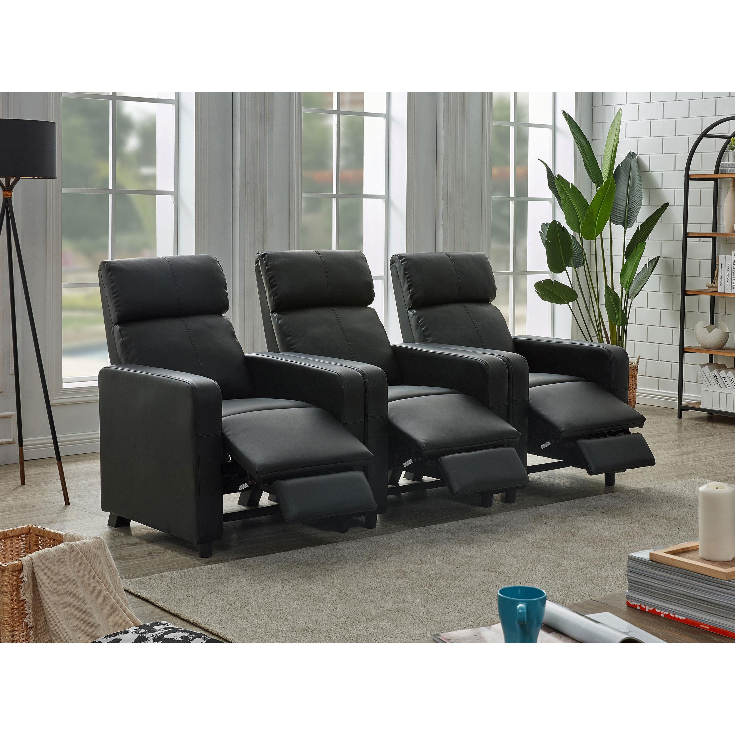 Diamond Modern Furniture COA Toohey Leatherette Reclining Home Theater Seating 600181-S3B IMAGE 11