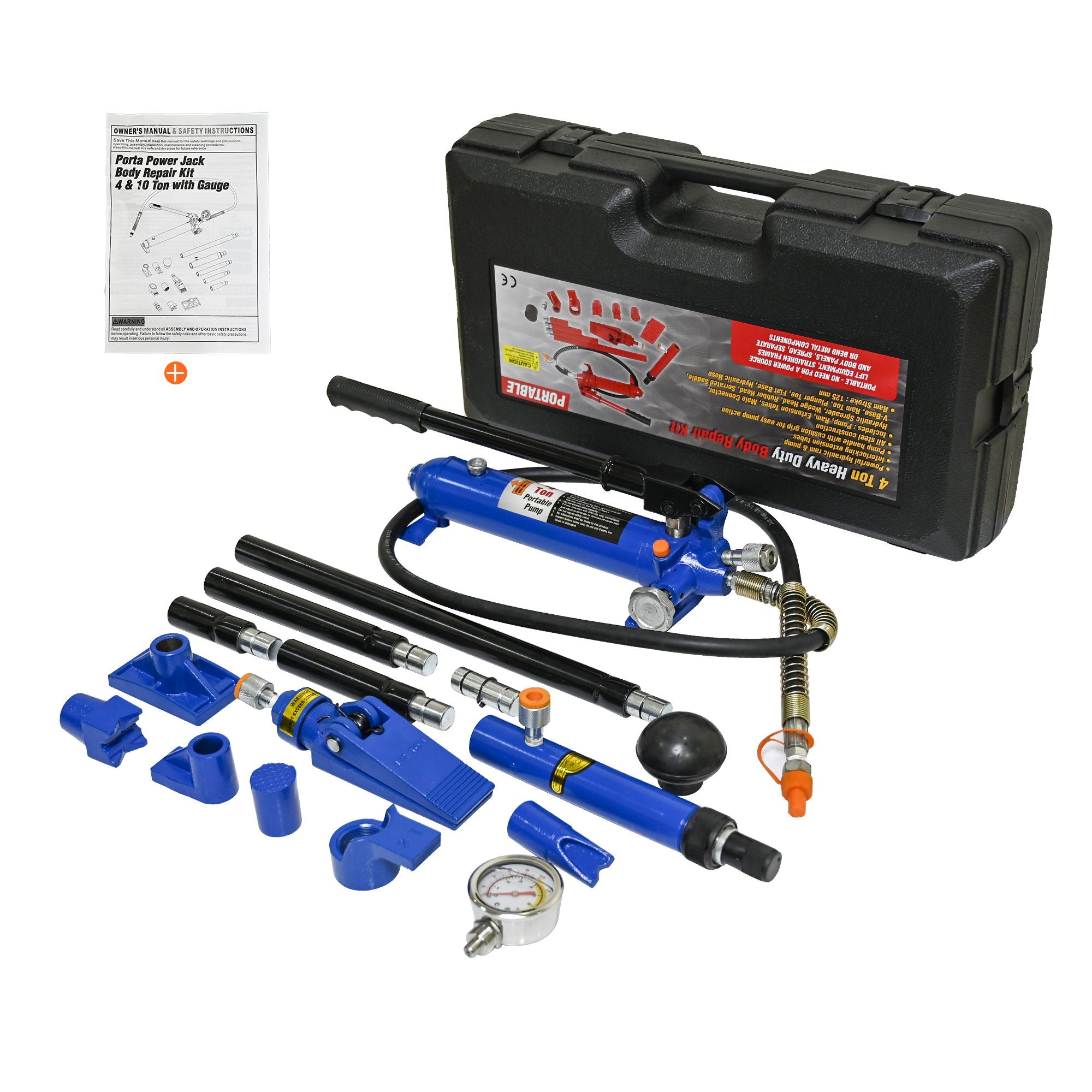 4T Separating Hydraulic Jack, Sheet Metal Separating Jack, Separating Hydraulic Combination To Repair The Depression - Black / Blue