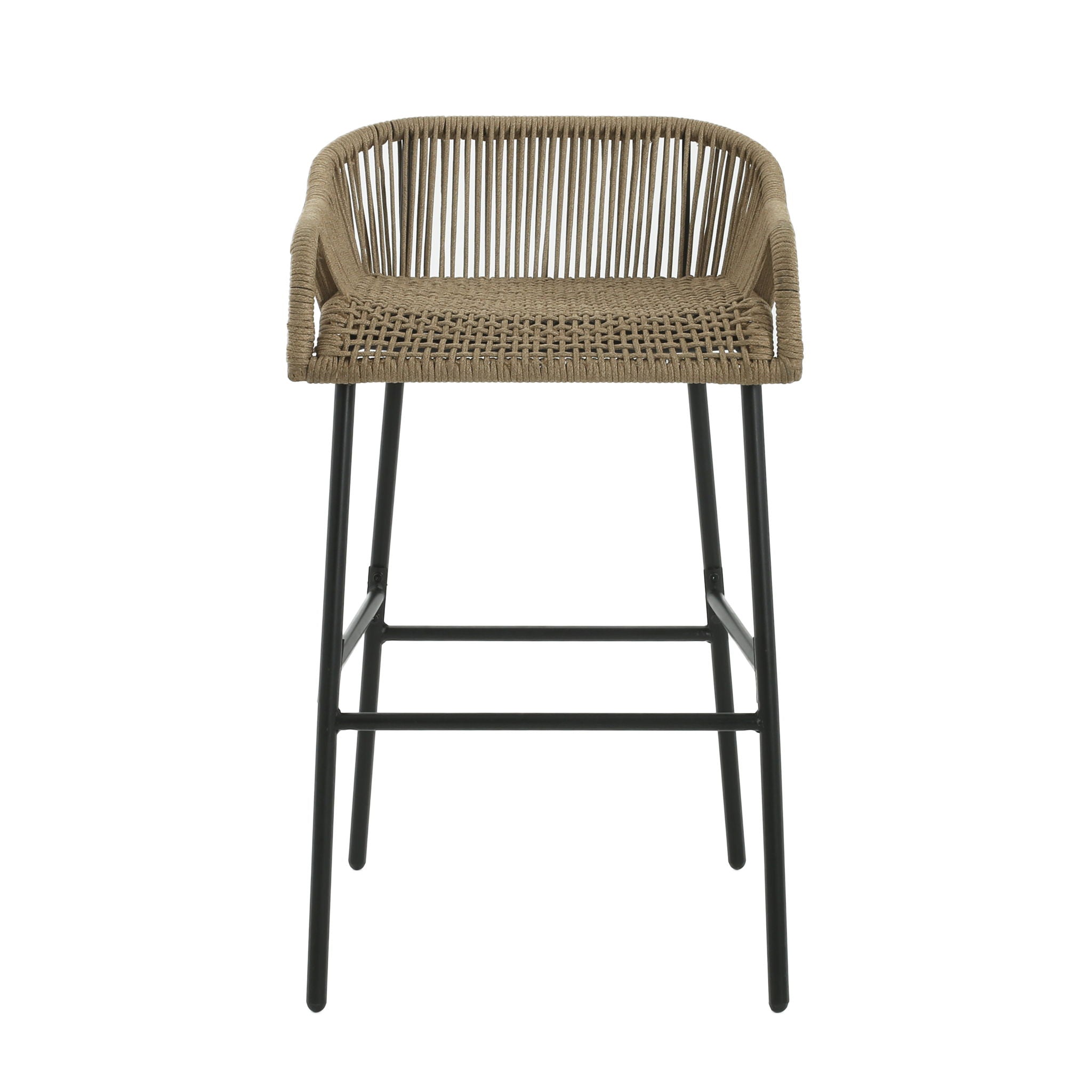La Push - Outdoor Rope Barstool (Set of 2) - Black / Brown