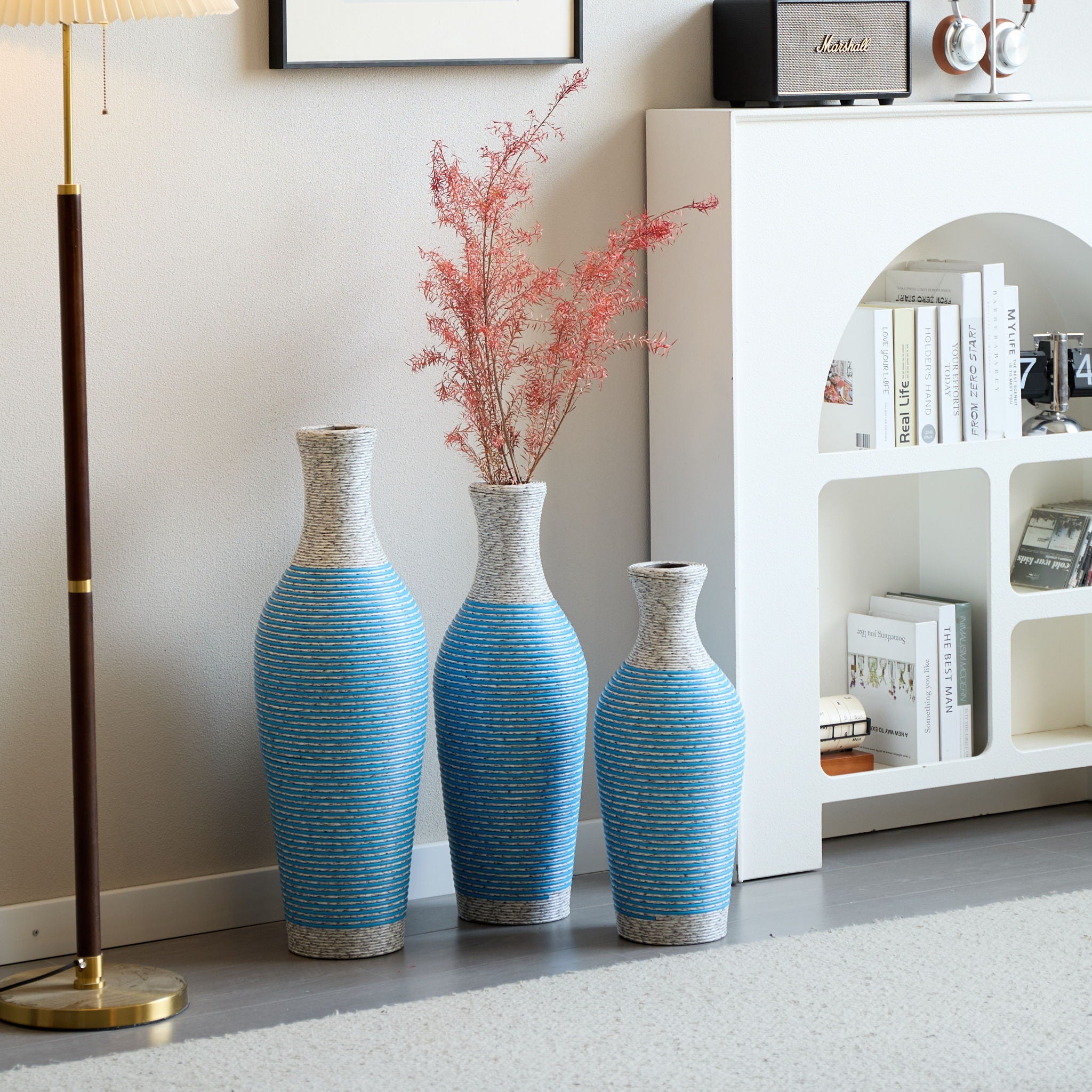 Classic And Neat Floor Vase, High Independent Flower Stand (Set of 3)