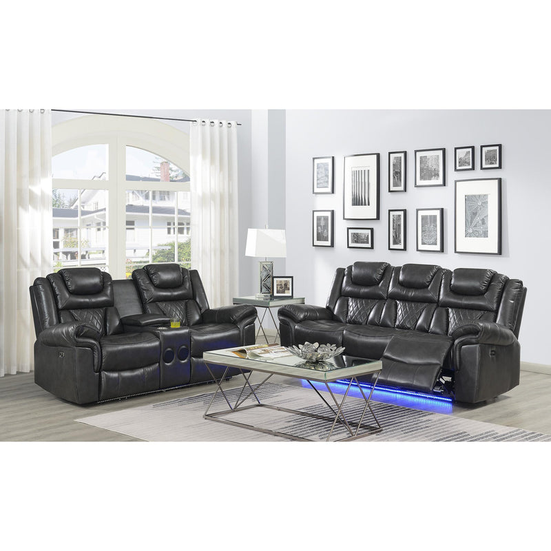 New Era Innovations Party Time Power Reclining Leather Look Sofa Party Time S2020 Power Reclining Sofa - Grey IMAGE 4