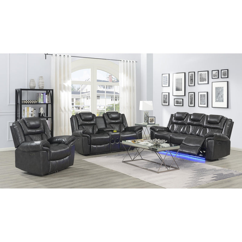 New Era Innovations Party Time Power Reclining Leather Look Sofa Party Time S2020 Power Reclining Sofa - Grey IMAGE 5