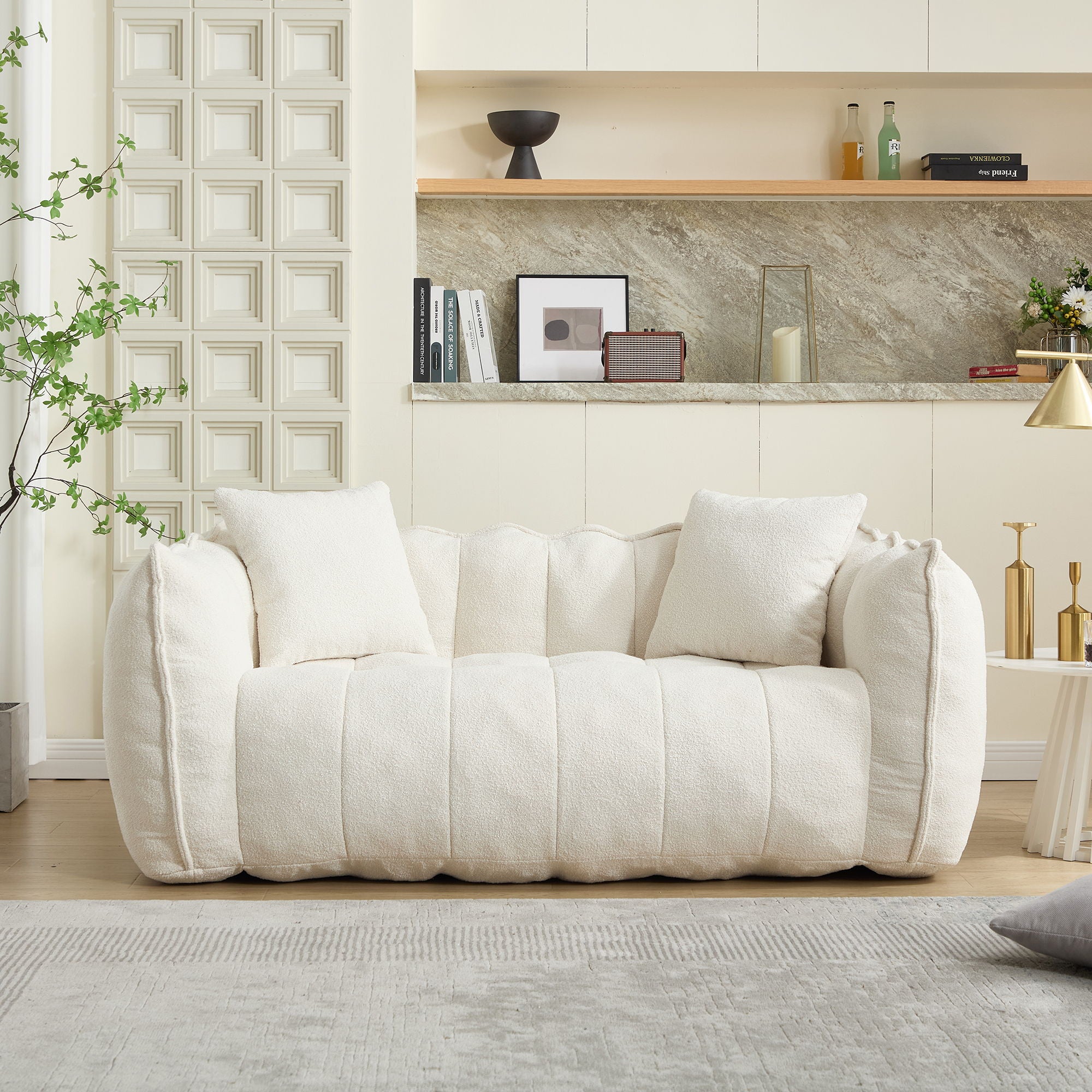 Cozy Beanbag Chair With High Resilience Foam Core For 2