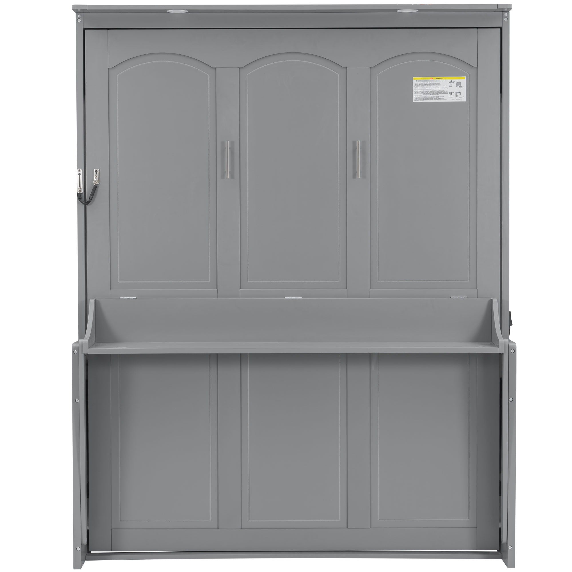 Murphy Bed With Desk, LED Lights And USB Charging Station