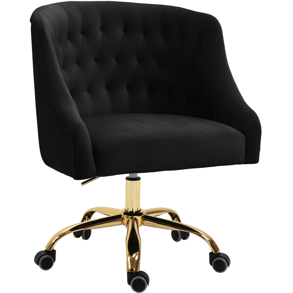 Meridian Arden Black Velvet Office Chair IMAGE 1