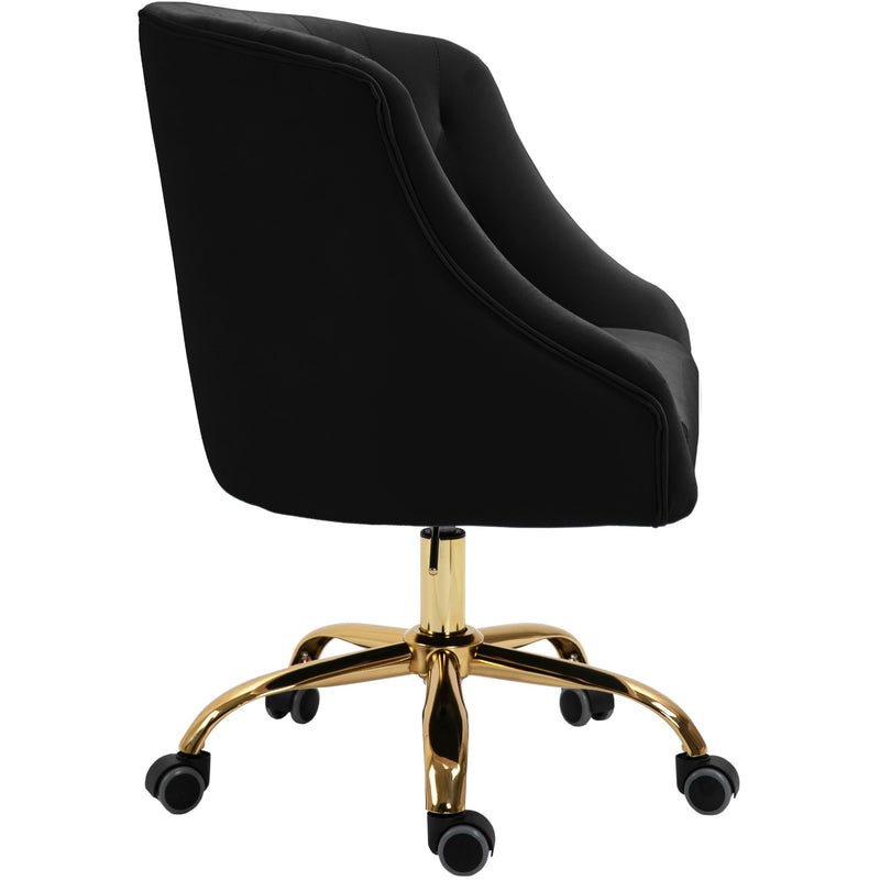 Meridian Arden Black Velvet Office Chair IMAGE 3