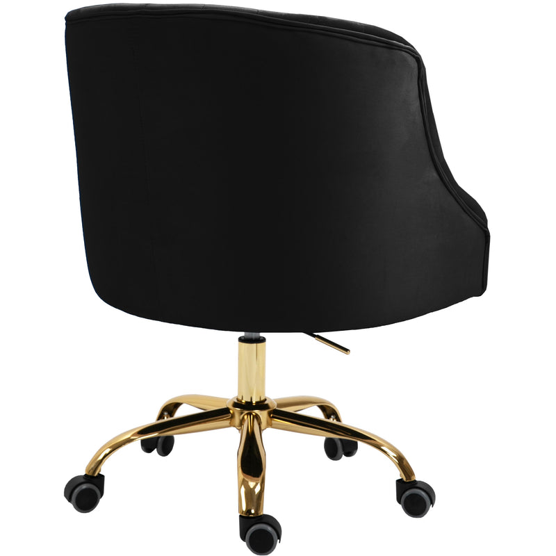 Meridian Arden Black Velvet Office Chair IMAGE 4