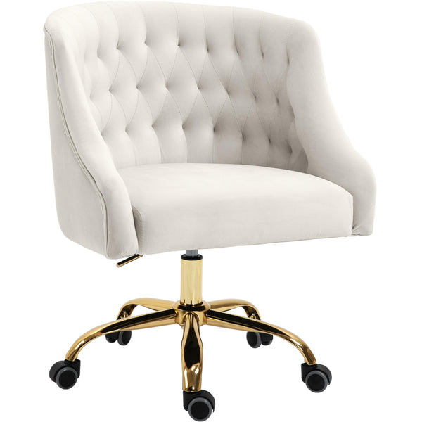 Meridian Arden Cream Velvet Office Chair IMAGE 1