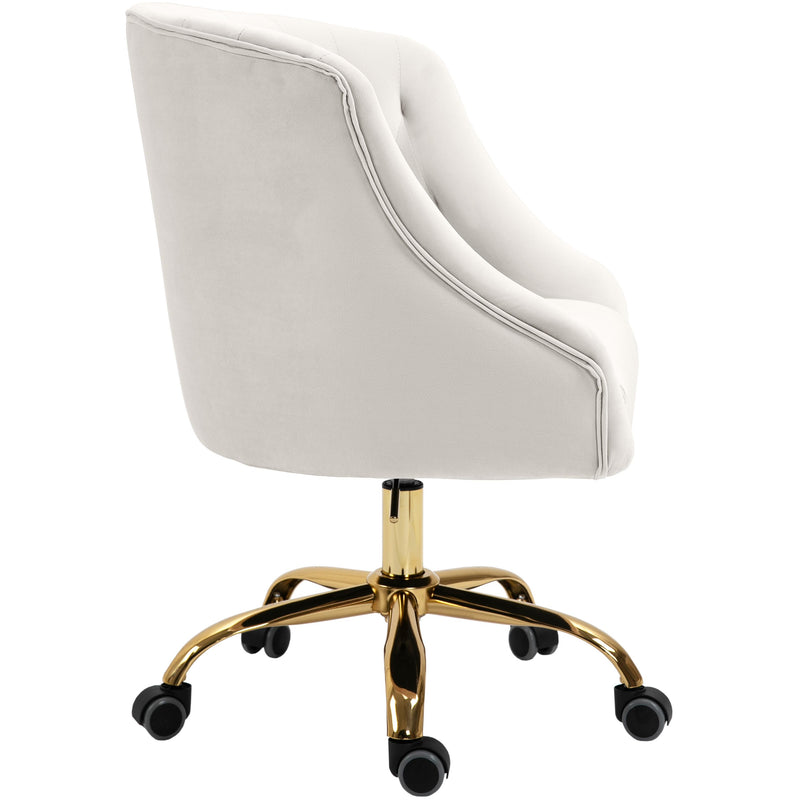 Meridian Arden Cream Velvet Office Chair IMAGE 3