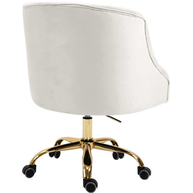 Meridian Arden Cream Velvet Office Chair IMAGE 4