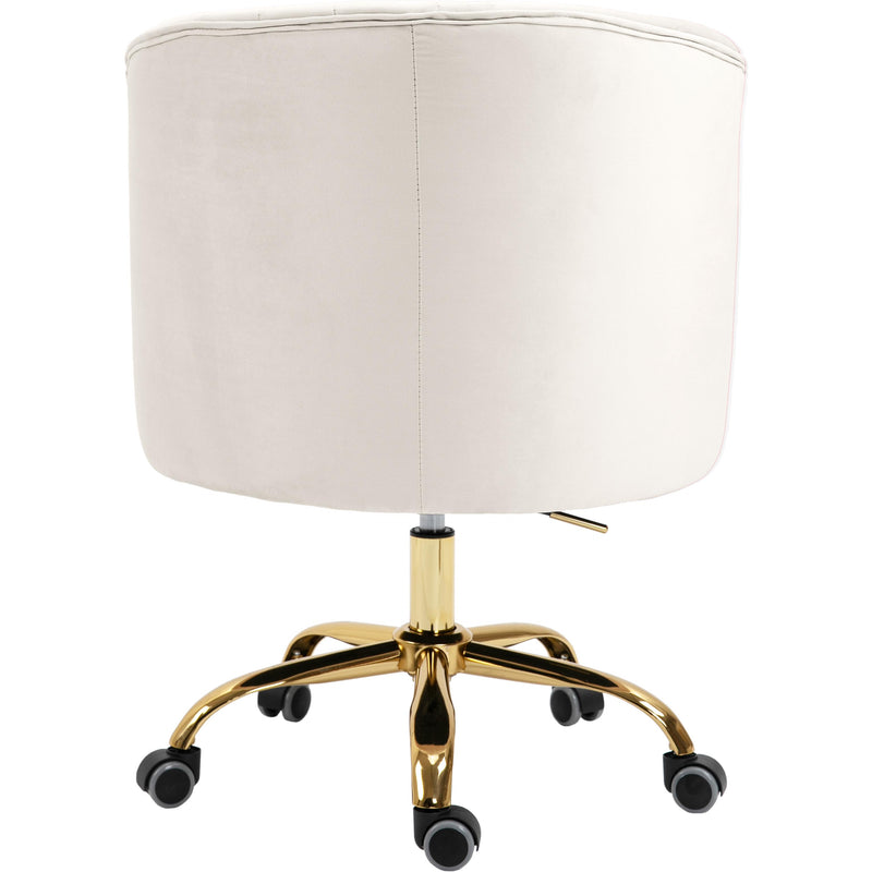 Meridian Arden Cream Velvet Office Chair IMAGE 5