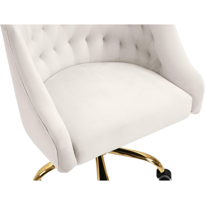 Meridian Arden Cream Velvet Office Chair IMAGE 7