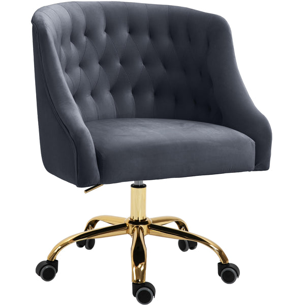 Meridian Arden Grey Velvet Office Chair IMAGE 1