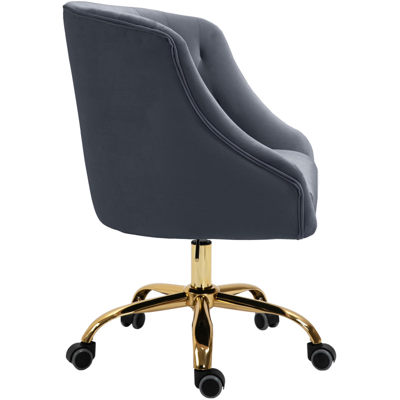 Meridian Arden Grey Velvet Office Chair IMAGE 3