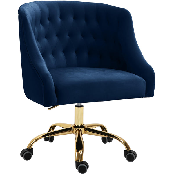 Meridian Arden Navy Velvet Office Chair IMAGE 1