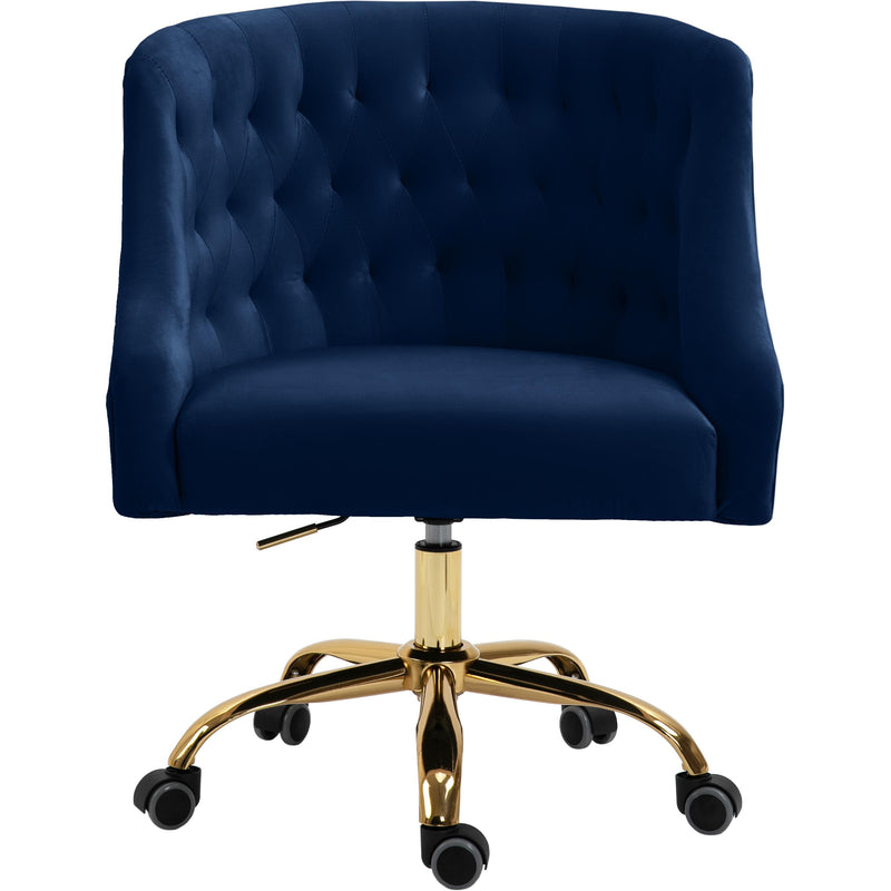 Meridian Arden Navy Velvet Office Chair IMAGE 2