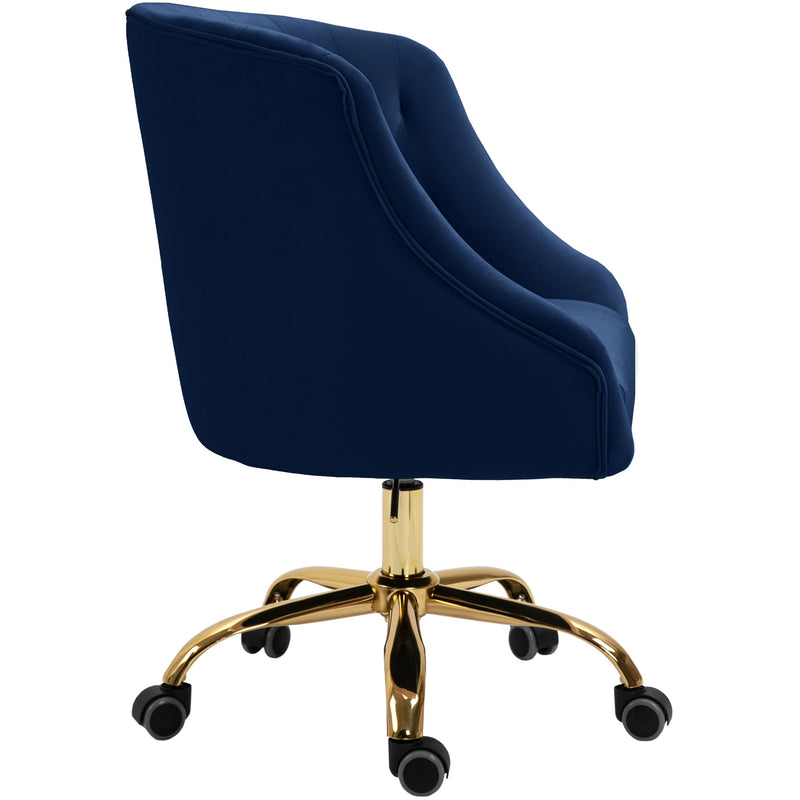 Meridian Arden Navy Velvet Office Chair IMAGE 3