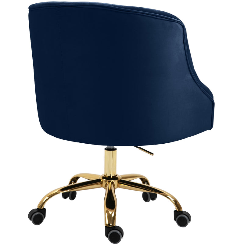 Meridian Arden Navy Velvet Office Chair IMAGE 4