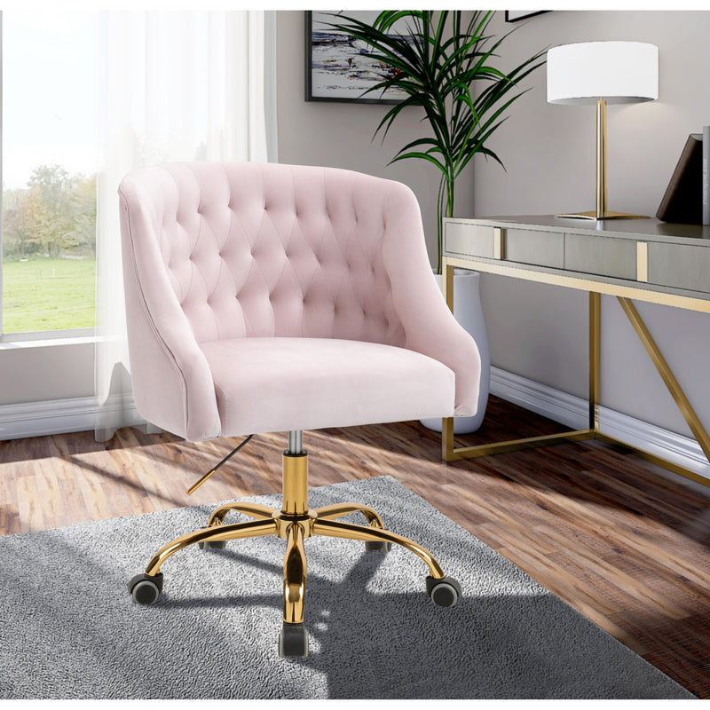 Meridian Arden Pink Velvet Office Chair IMAGE 10