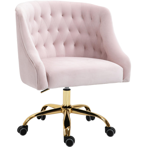 Meridian Arden Pink Velvet Office Chair IMAGE 1