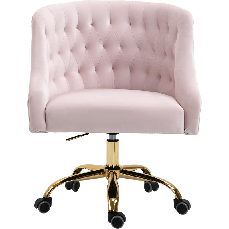 Meridian Arden Pink Velvet Office Chair IMAGE 2